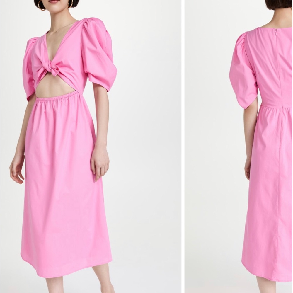 WAYF Peggy Twist Cut-Out Midi Dress - M